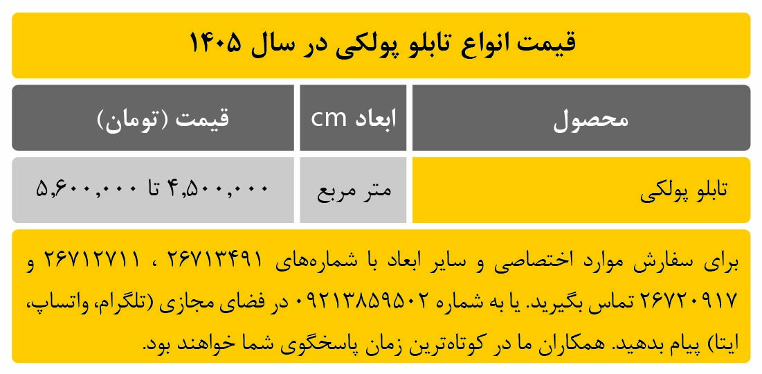 قیمت انواع تابلو پولکی